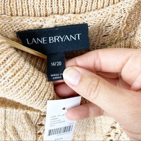 NWT Lane Bryant Tan Cowl Neck Poncho Sweater Sz 14/20 Comfy Cozy Minimalist - Picture 6 of 9